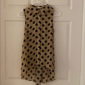 Sans souci polka dot button up blouse